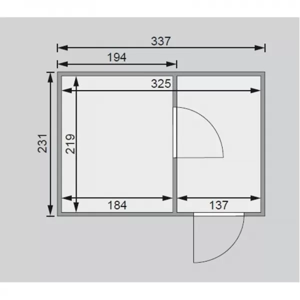 Finská sauna KARIBU SKROLLAN 2 (86292) terragrau s předsíní LG1930