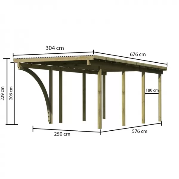 Carport KARIBU ECO 2B 62031 LG1900