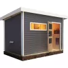 Finská sauna KARIBU SKROLLAN 2 (86292) terragrau s předsíní LG1930