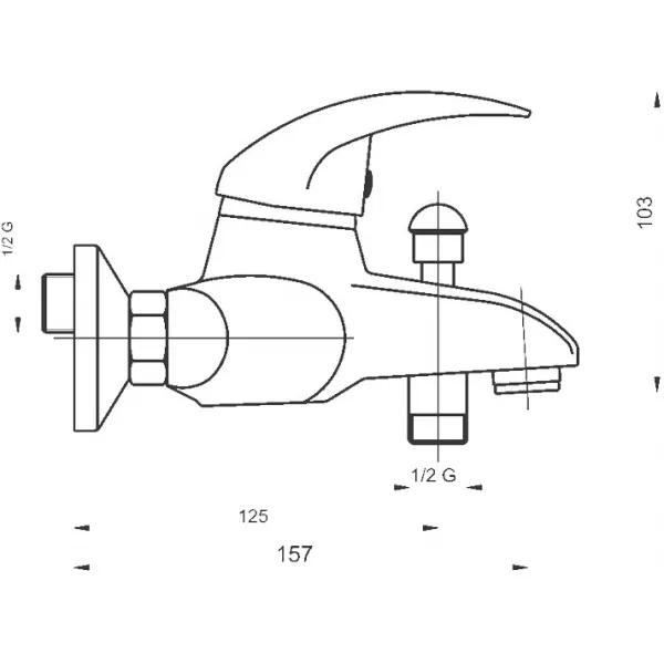 Vanová baterie bez příslušenství 150 mm Titania Lux chrom Novaservis 91020/1,0