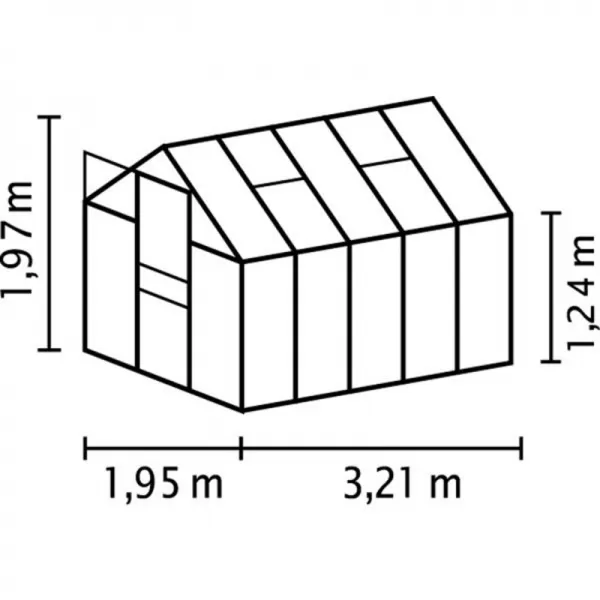 Skleník VITAVIA VENUS 6200 čiré sklo 3 mm černý LG3540
