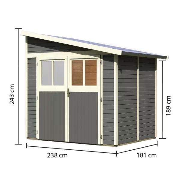 Dřevěný domek KARIBU BOMLITZ 2 (8884) šedý LG3097