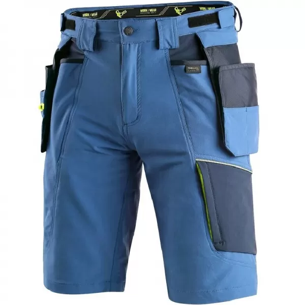 Kraťasy Canis CXS NAOS pánské, modro-modré, HV žluté doplňky