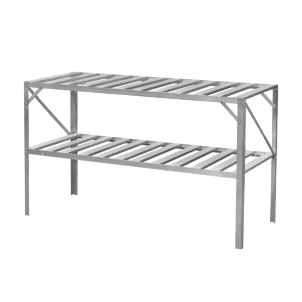 AL regál 130x50 cm dvoupolicový stříbrný GSB2 LANITPLAST LG2632