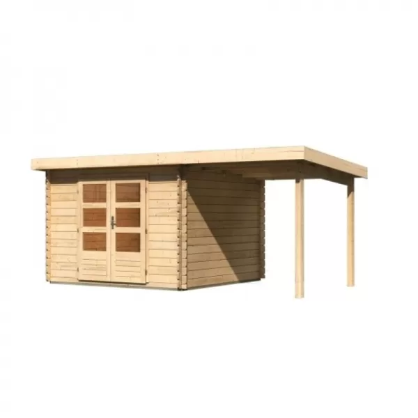 Dřevěný domek KARIBU BASTRUP 5 + přístavek 200 cm (73990) natur LG2900