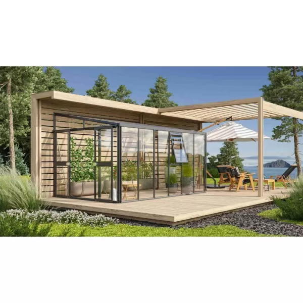 Skleník VITAVIA ATHENA 10200 sklo 3 mm + PC 10 mm černý LG3837