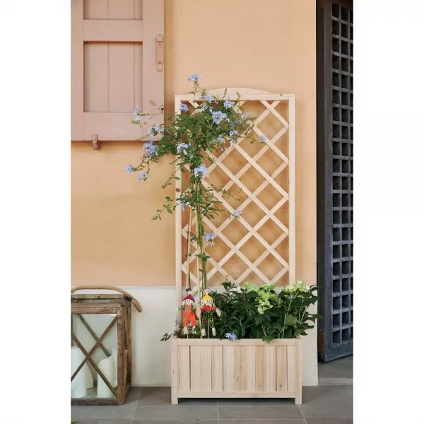 Dřevěný květinový truhlík s popínací mřížkou VERDEMAX 8109