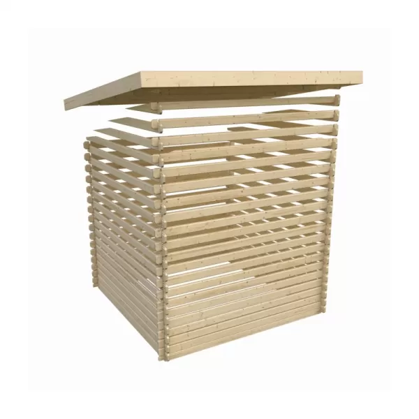 Dřevěný domek KARIBU BASTRUP 7 + přístavek 400 cm (77807) natur LG2938