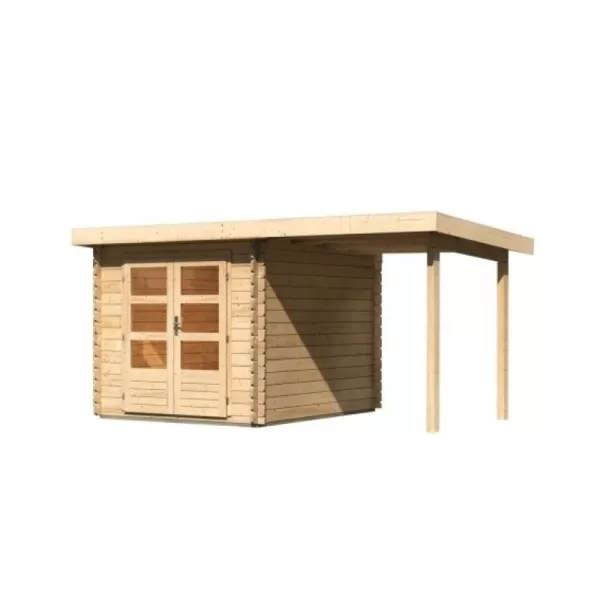 Dřevěný domek KARIBU BASTRUP 4 + přístavek 200 cm (78672) natur LG2856