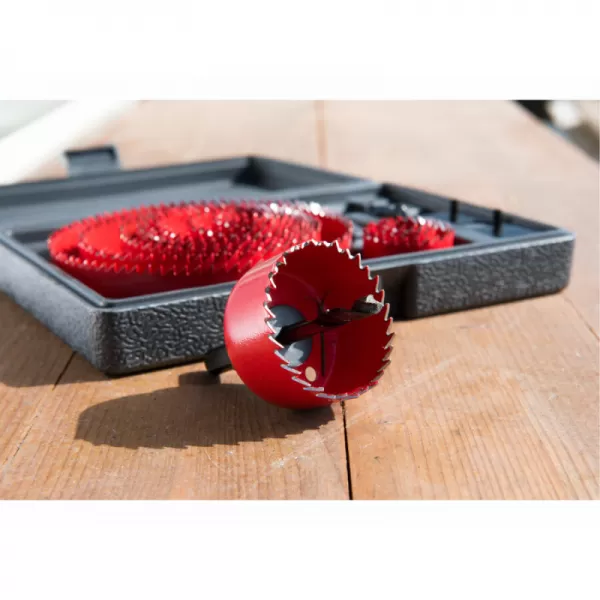 Vrtáky vykružovací korunkové, 13průměrů O 19-127mm EXTOL PREMIUM 8801605