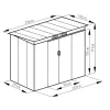 Plechový domek LANITPLAST HALLE 74 ANTRACIT LG4023