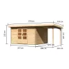 Dřevěný domek KARIBU BASTRUP 7 + přístavek 200 cm (78673) natur LG2934