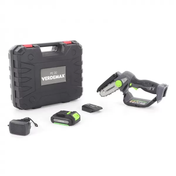 Aku jednoruční řetězová pila 2Ah VERDEMAX PE20