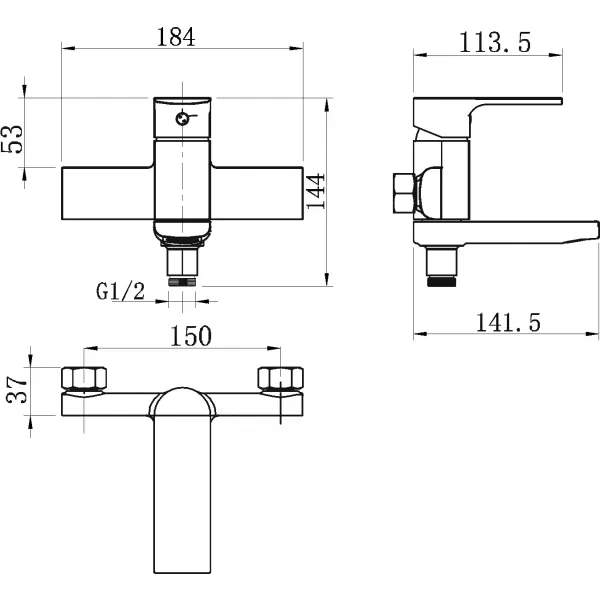 Vanová baterie bez příslušenství 150 mm Nobless Trend chrom Novaservis 41022/1,0