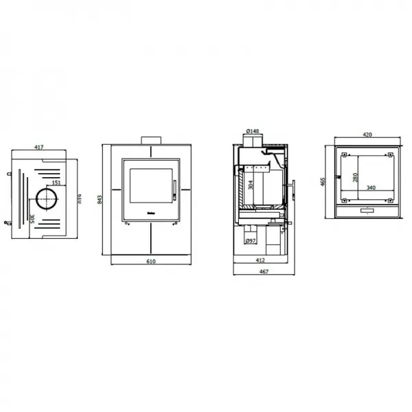 Krbová kamna FLAMINGO EVENES olivová Flamingo HSF02-040