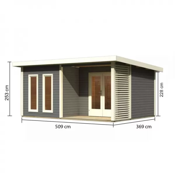 Dřevěný domek KARIBU RADEBURG 5 (33126) terragrau LG3952