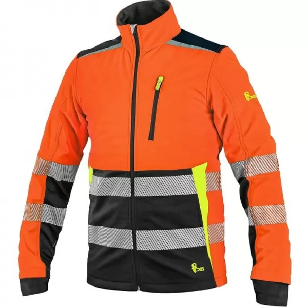 Bunda Canis CXS BENSON, výstražná, softshell, oranžovo-černá