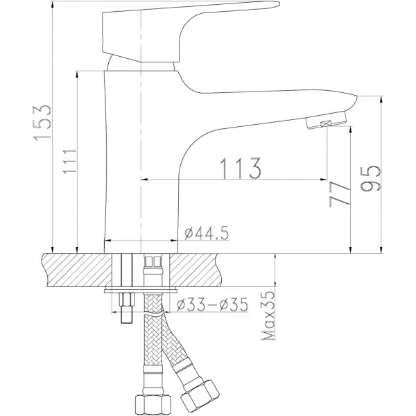 Umyvadlová baterie s výpustí Titania Nice chrom Novaservis 97001,0