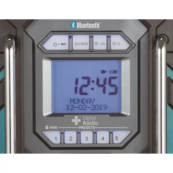 Aku rádio s nabíječkou, DAB, Bluetooth, Li-ion CXT 10,8/12V,LXT14,4/18V bez aku Makita DMR301