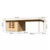 Dřevěný domek KARIBU BASTRUP 5 + přístavek 400 cm (73991) natur LG2916