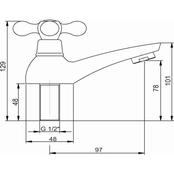 Umyvadlová baterie na studenou vodu Retro II chrom Novaservis 99105,0