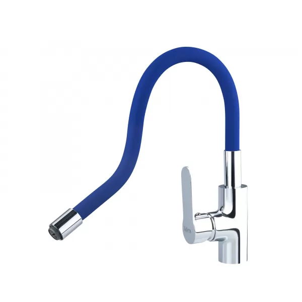 Umyvadlová stojánková baterie s flexibilním ramínkem, 35mm, modrá BALLETTO 81123