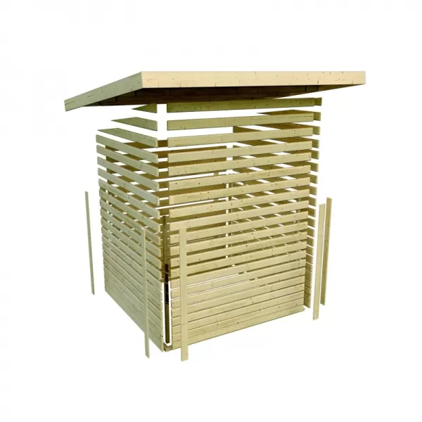 Dřevěný domek KARIBU ASKOLA 3 + přístavek 240 cm (73246) natur LG1764