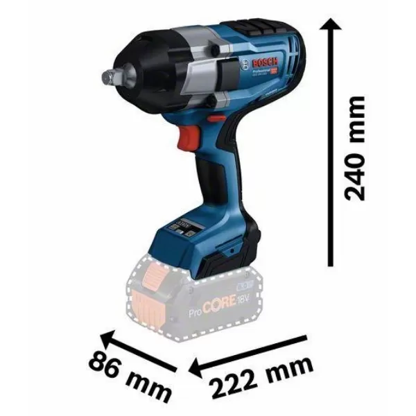 Aku rázový utahovák 2x5,0Ah Bosch GDS 18V-1000 06019J8304