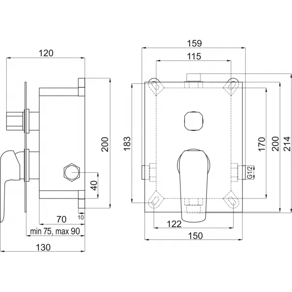 Podomítková baterie s boxem 2 vývody TINA Novaservis BOX38051R,0