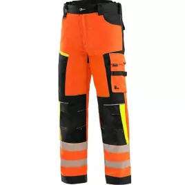 Kalhoty Canis CXS BENSON výstražné, pánské, oranžovo-černé