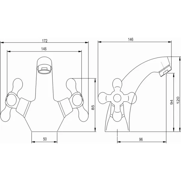 Umyvadlová baterie bez výpusti Retro II chrom Novaservis 99101/1,0