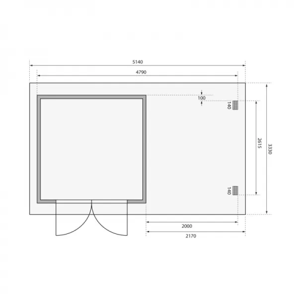 Dřevěný domek KARIBU BASTRUP 5 + přístavek 200 cm včetně zadní a boční stěny (73994) natur LG3018