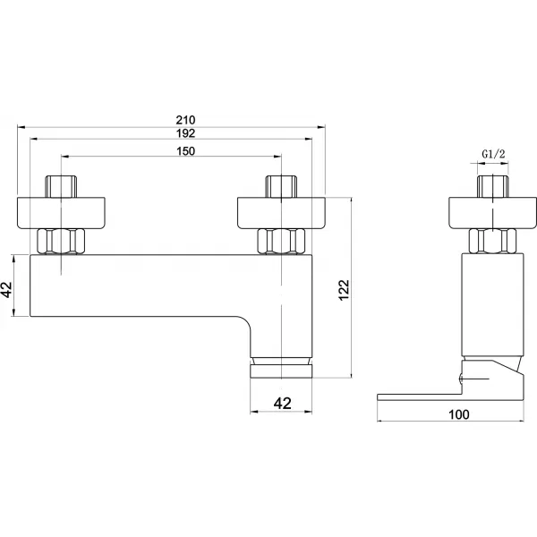 Sprchová baterie bez příslušenství 150 mm EDGE chrom Novaservis 36061/1,0