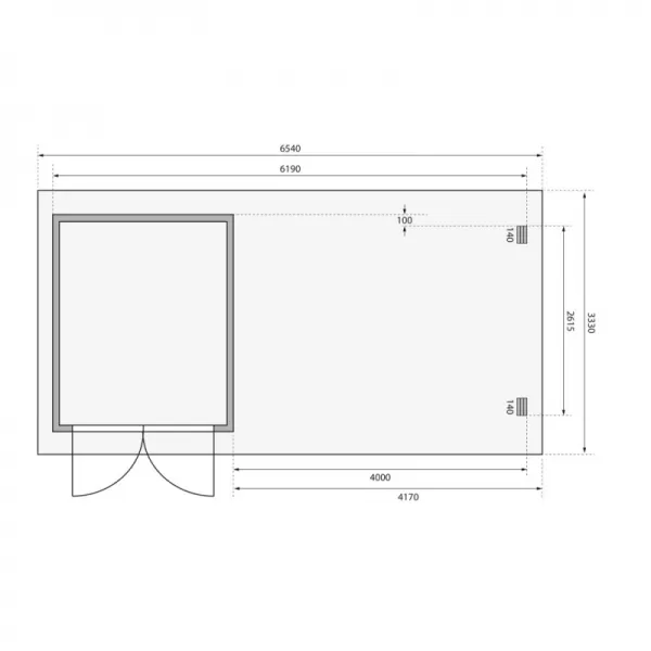Dřevěný domek KARIBU BASTRUP 4 + přístavek 400 cm (77805) natur LG2881