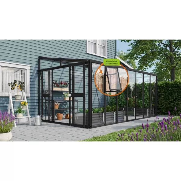 Skleník VITAVIA ATHENA 11900 sklo 3 mm + PC 10 mm černý LG3840