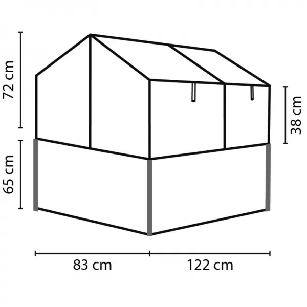 Vyvýšený záhon s pařeništěm GAIA JUMBO sklo 3 mm černý VITAVIA LG3739