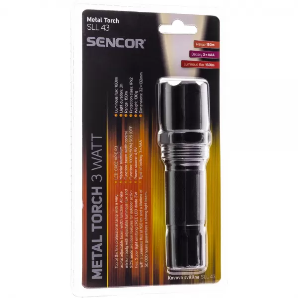 Svítilna PROFI 3WATT 3xAAA SENCOR SLL 43