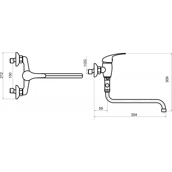 Paneláková baterie bez příslušenství 150mm Titania IRIS chro Novaservis 92271/1,0