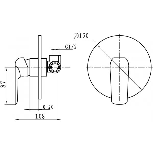 Sprchová baterie podomítková Nobless Tina bílá/chrom Novaservis 38050,1