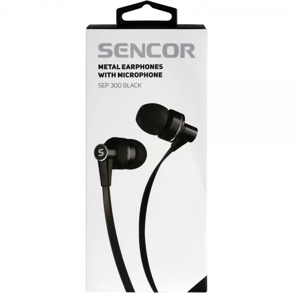 Sluchátka do uší s mikrofonem SENCOR SEP 300 MIC BLACK MET