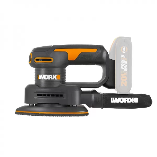 Aku vibrační bruska 20V bez aku Worx Orange WX822.9