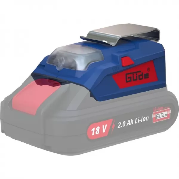 Adaptér pro nabíjení elektronických přístrojů + svítilna 18V bez aku UAL 18-0 Güde 58425