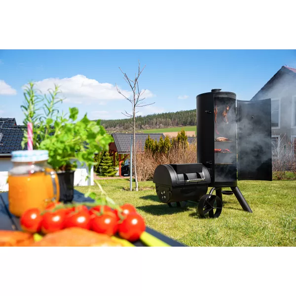 Gril na dřevěné uhlí s udírnou G21 Kansas BBQ