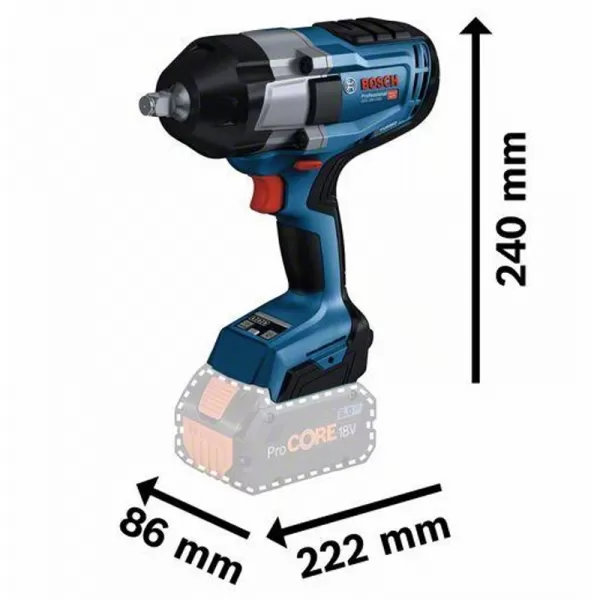 Aku rázový utahovák bez aku Bosch GDS 18V-1000 06019J8300