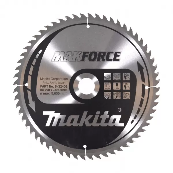 Kotouč pilový dřevo MAKFORCE 270x2,8x30mm 60Z Makita B-32409