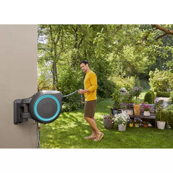 Nástěnný box na hadici Gardena RollUp M/L tyrkysový 18620-20