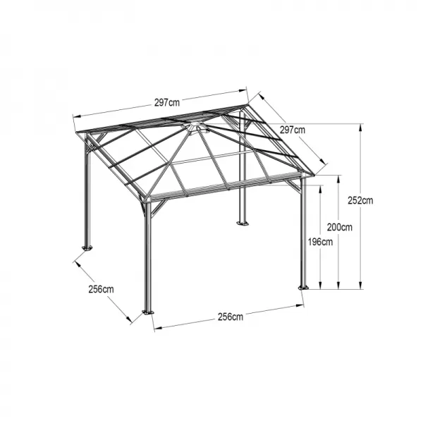 Zahradní altán LANITPLAST 33 antracit + bronz PC LG2454