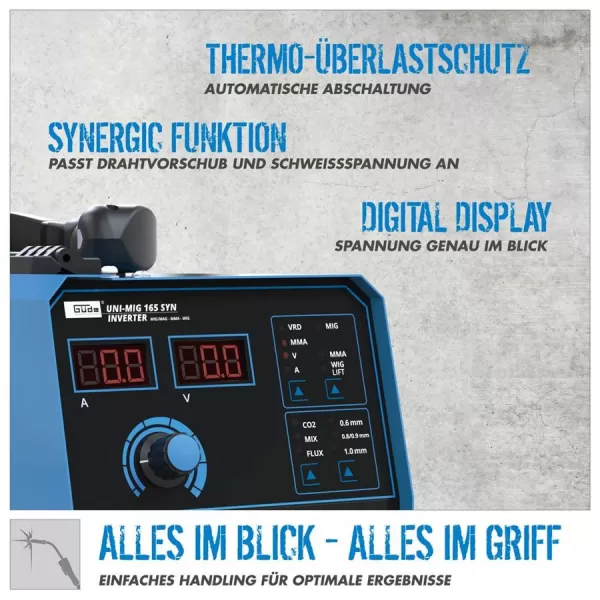 Univerzální svářečka UNI-MIG 165 SYN Güde 20077