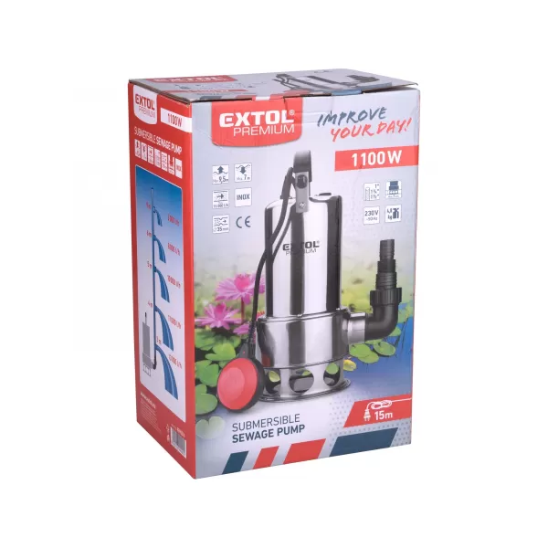 Ponorné kalové čerpadlo,nerezové tělo Extol Premium 8895016