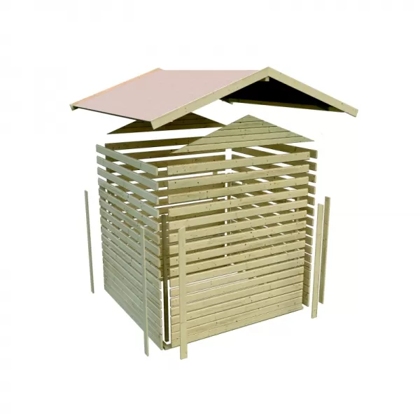 Dřevěný domek KARIBU AMBERG 3 (82972) natur LG1755